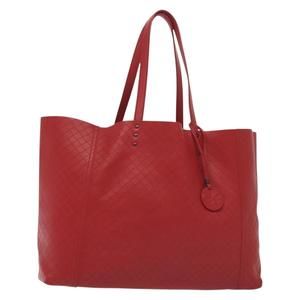 BOTTEGA VENETA INTRECCIATO Tote Bag Leather Red Auth 135234